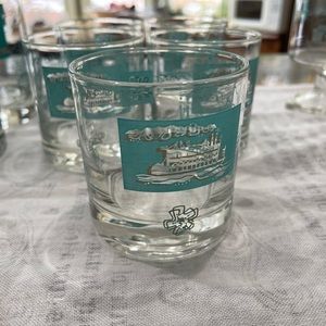 Mid-Century turquoise Riverboat glasses